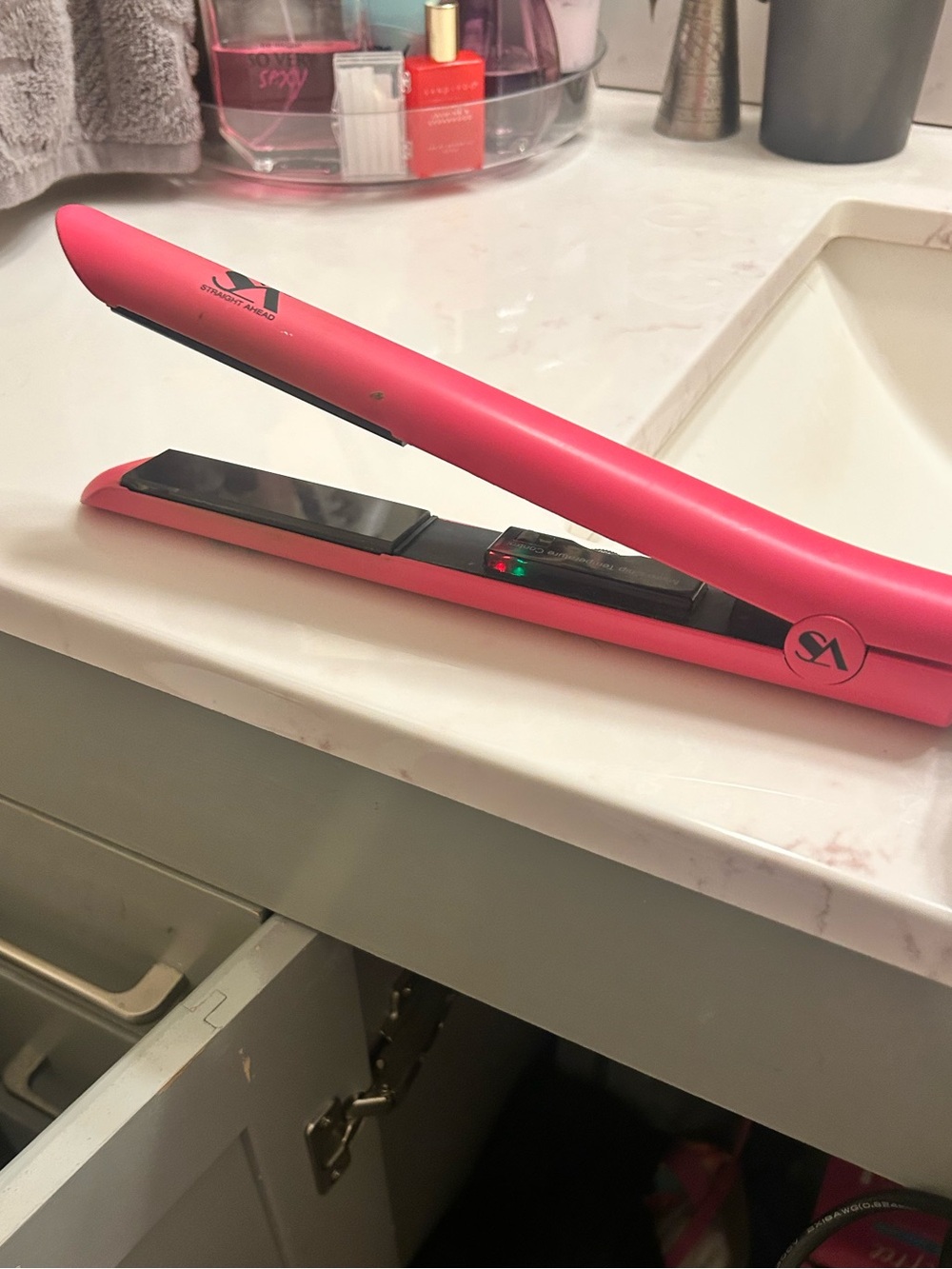Professional Pink Hair Straightener - Sleek Styling Iron
